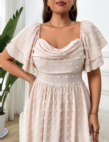 Rochie maxi Shein Curve+, bej