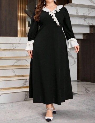 Rochie maxi Shein Curve+, negru