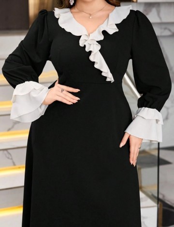 Rochie maxi Shein Curve+, negru