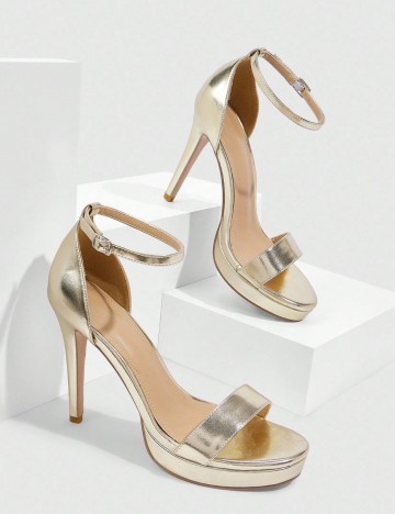 Sandale Cu Toc Shein, auriu