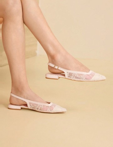 Pantofi Shein MOTF, crem