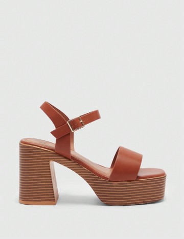 Sandale Cu Toc Shein, maro