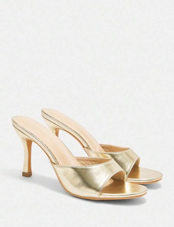 Saboți cu toc Shein, auriu