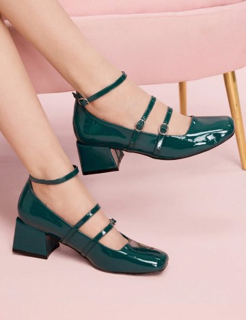 Pantofi cu toc Shein, verde