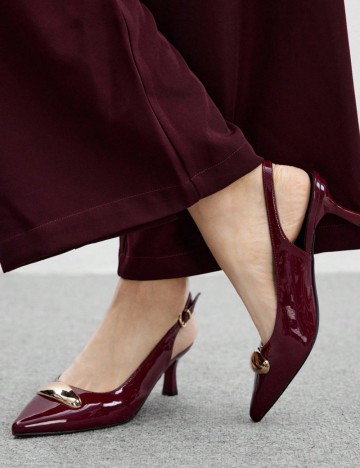 Pantofi cu toc Shein, vișiniu