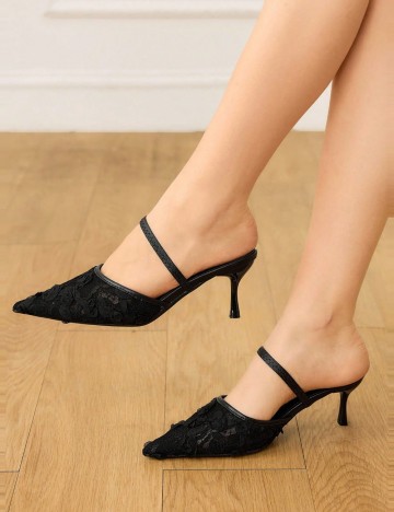 Pantofi cu toc Shein CUCCOO, negru