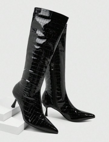 Cizme cu toc Shein CUCCOO, negru