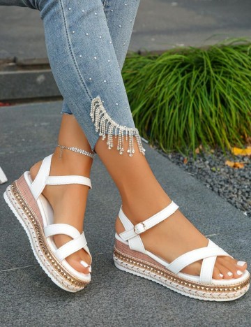 Sandale cu platformă Shein, alb