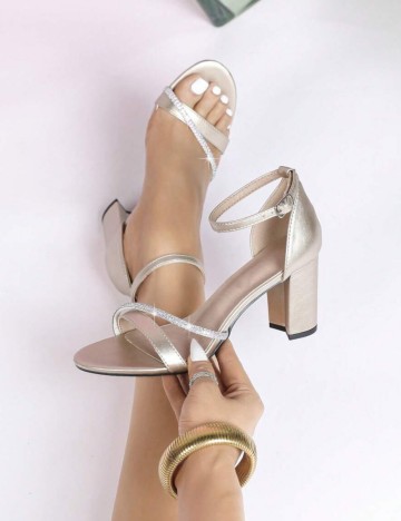 Sandale Cu Toc Shein, bronz