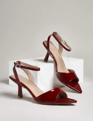 Pantofi cu toc Shein, vișiniu