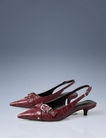 Saboți cu toc Shein, vișiniu