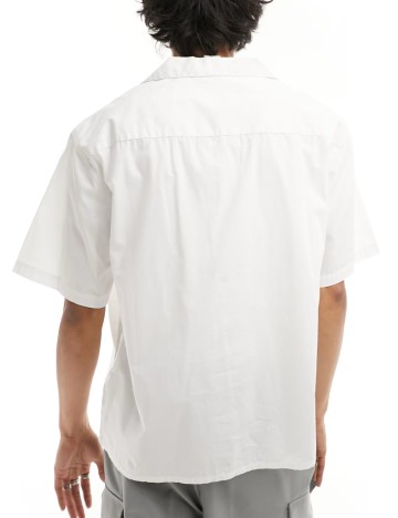 Cămașă cu mânecă scurtă ASOS, alb