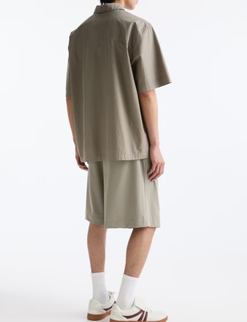 Cămașă cu mânecă scurtă Pull&Bear, bej