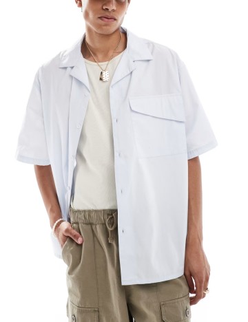 Cămașă cu mânecă scurtă Collusion, albastru