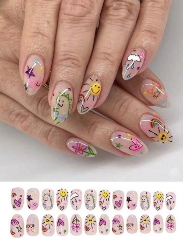 Set Unghii false Shein, mix culori