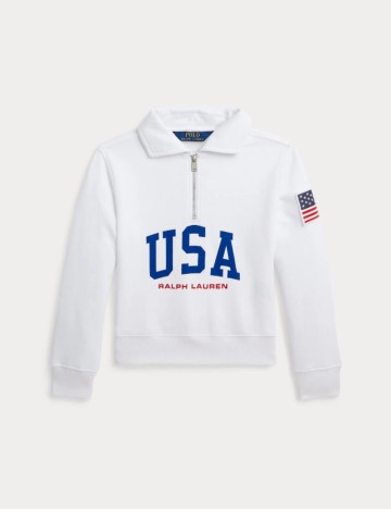 Bluză cu fermoar Ralph Lauren, alb