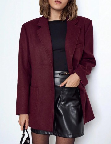 Palton scurt Shein, vișiniu