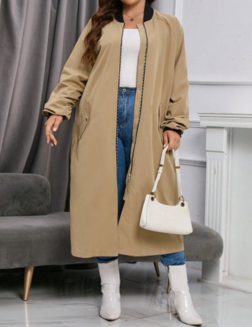 Jachetă lungă Shein Emery Rose, bej