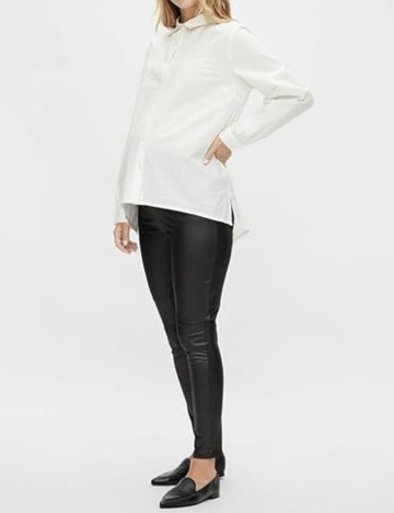 Colanți imitație piele Mamalicious, negru