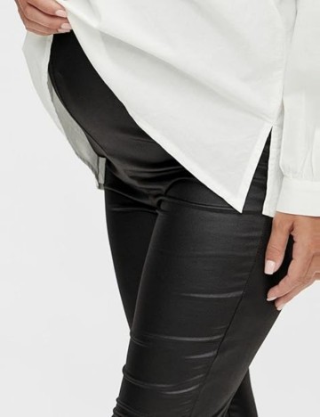 Colanți imitație piele Mamalicious, negru