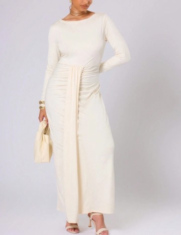 Rochie maxi Shein Curve+, crem