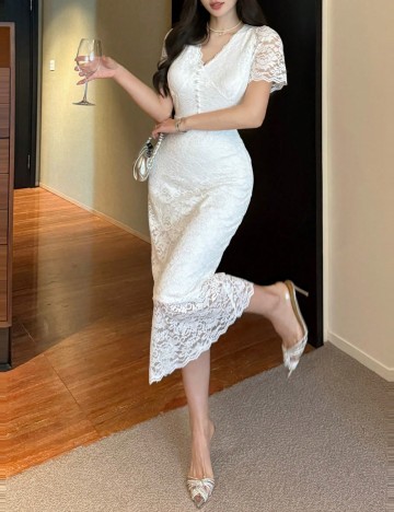 Rochie midi Shein, alb