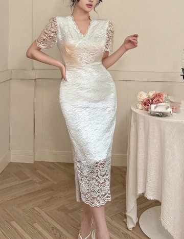 Rochie midi Shein, alb