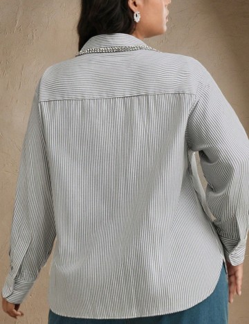 Cămașă Shein Curve+, gri