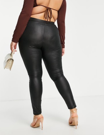Colanți imitație piele ASOS, negru