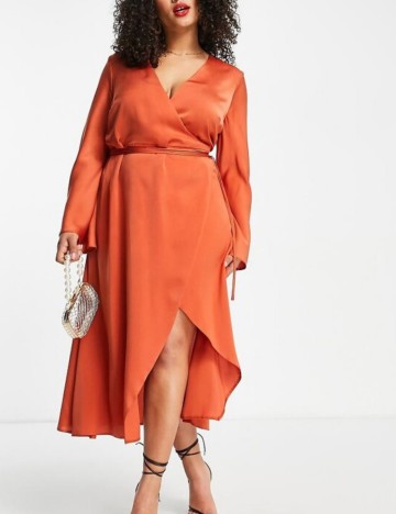 Rochie midi ASOS, cărămiziu