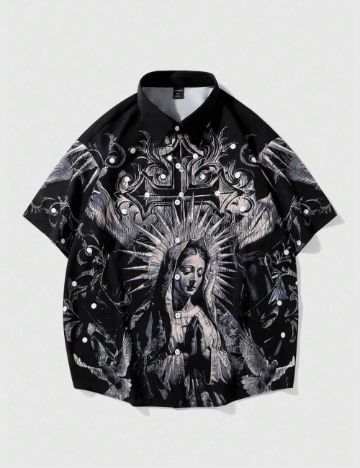 Cămașă cu mânecă scurtă Shein, mix culori