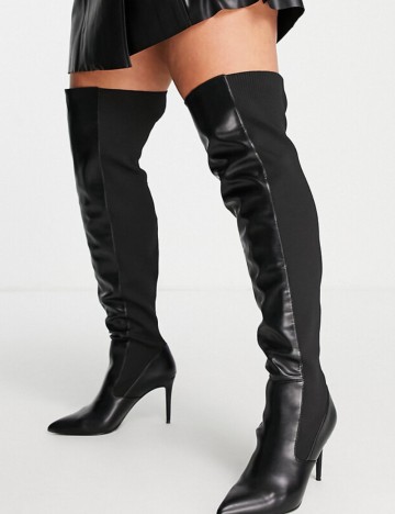 Cizme peste genunchi ASOS, negru