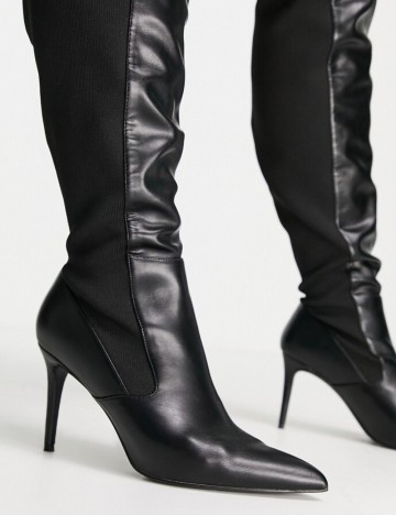 Cizme peste genunchi ASOS, negru