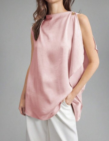 Cămașă cu mânecă scurtă Shein, roz