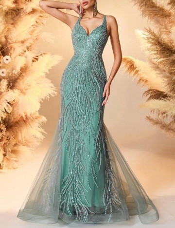 Rochie de ocazie Shein, verde