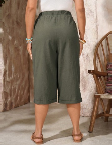 Pantaloni 3/4 Shein, kaki