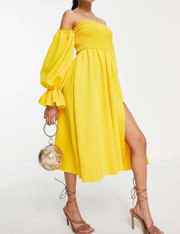 Rochie midi ASOS, galben