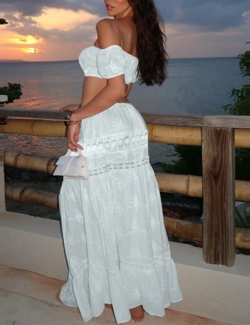 Fustă maxi Shein, alb