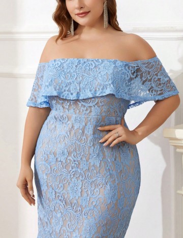 Rochie maxi Shein Curve+, albastru