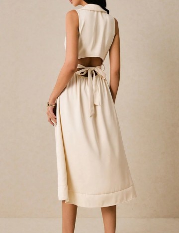 Rochie midi Shein Po&eacute;selle, crem