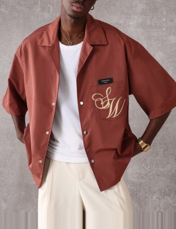 Cămașă Shein, cărămiziu