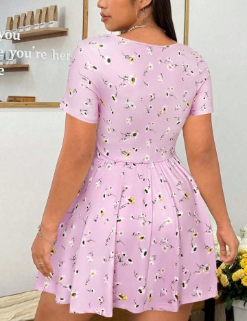 Rochie tip salopetă Shein Curve+, roz