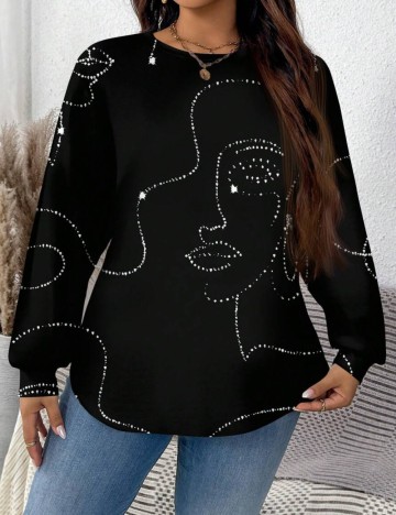 Bluză Shein Curve+, negru