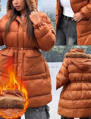 Geacă Shein Curve+, maro