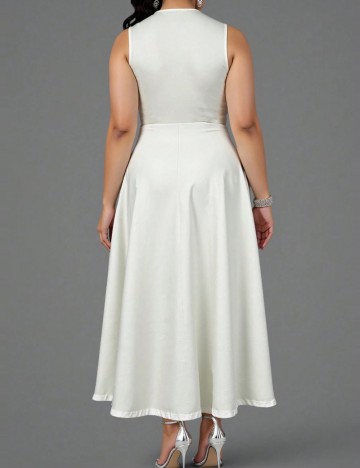 Rochie midi Shein Curve+, alb