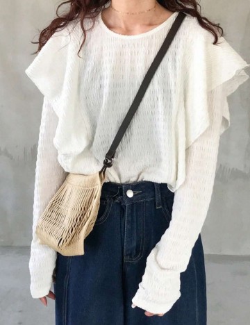 Bluză Shein FRIFUL, alb