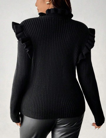 Pulover Shein Curve+, negru