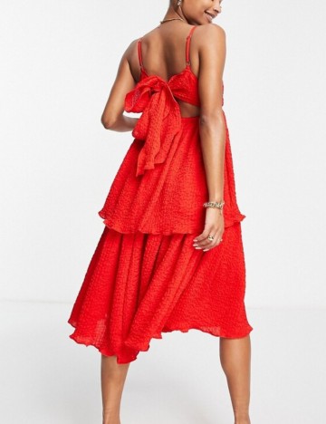 Rochie midi Collective the Label Petite, roșu