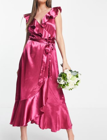 Rochie midi Little Mistress, roz