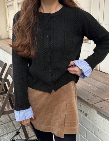 Pulover cu nasturi Shein, negru